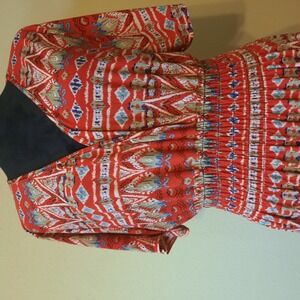 Boho Aztec Print Maxi Dress Size Large